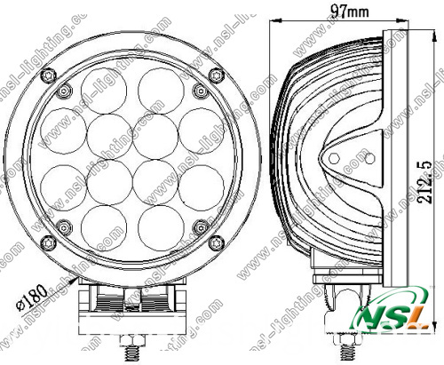 7 Inch 12PCS * 5W CREE 60W LED Work Light, Driving Lamp